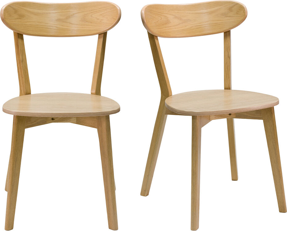 Miliboo Vintage-Stühle aus hellem Holz mit Eichenfurnier (2er-Set) DOVE