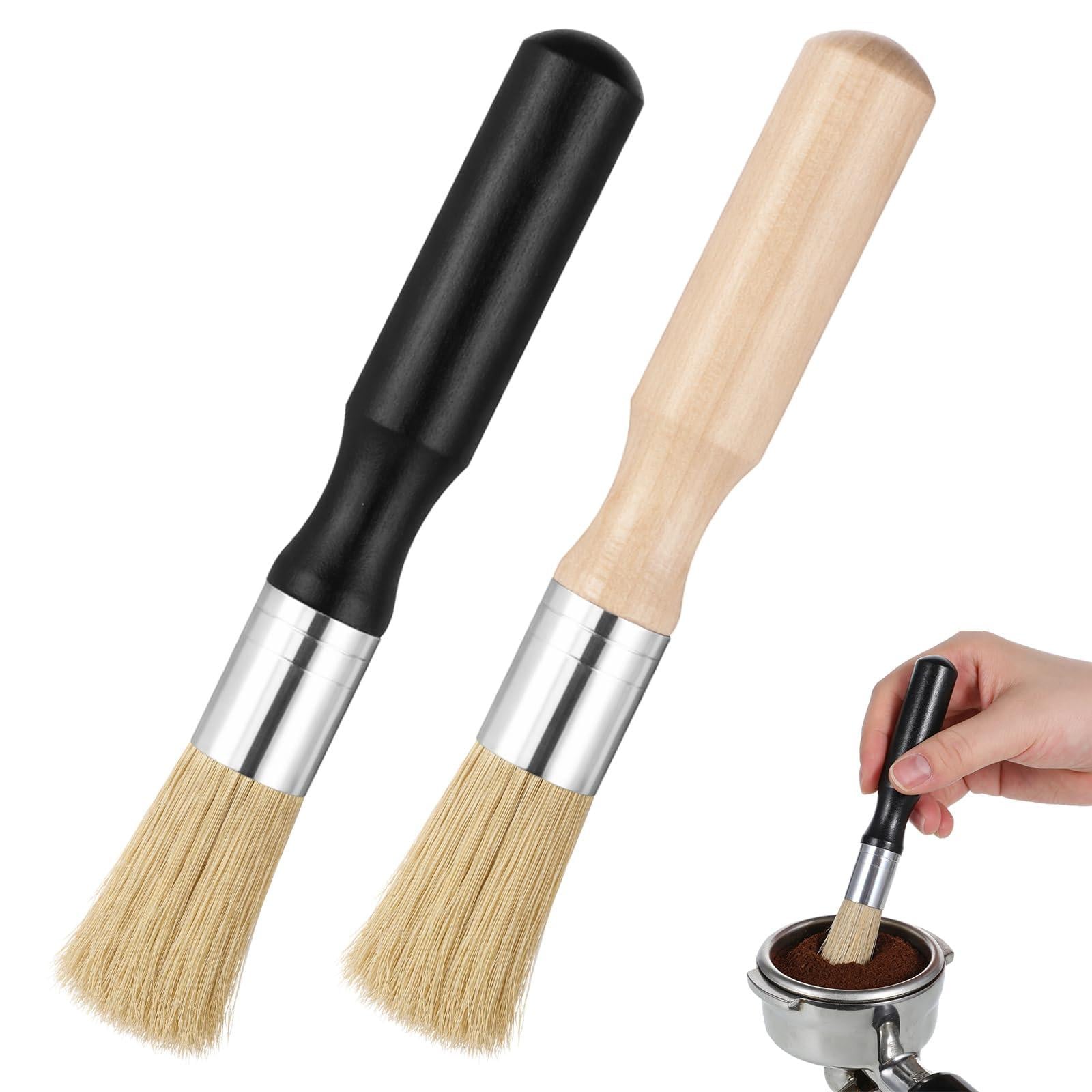 Dripio Set van 2 koffiemachine-reinigingsborstels van bamboe, aluminium en nylon