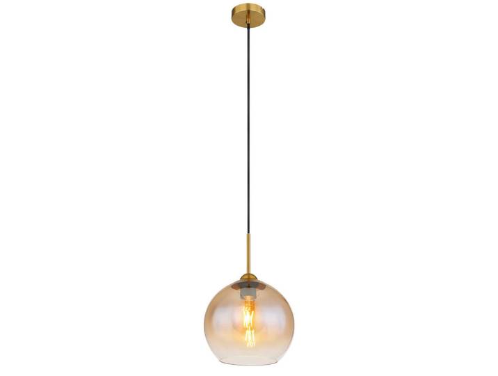 Globo Hängeleuchte, Klar, Messingfarben, Metall, Glas, 25x120x25 cm, Lampen & Leuchten, Innenbeleuchtung, Hängelampen, Pendelleuchte