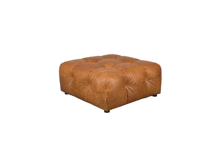 Design Sitzpouf „Hackman“ Lederbezug Cognac Dutchbone