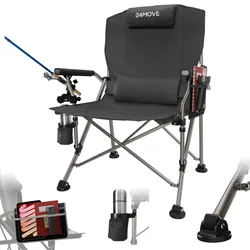 24MOVE® Campingstuhl Anglerstuhl Klappstuhl faltbar Camping inkl. Tragetasche, bis 150kg belastbar, schwarz