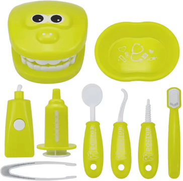 Inspire Picks Montessori Doctor & Dentist Play Set Kids Tooth Brushing Educational Role Play Toy yellow