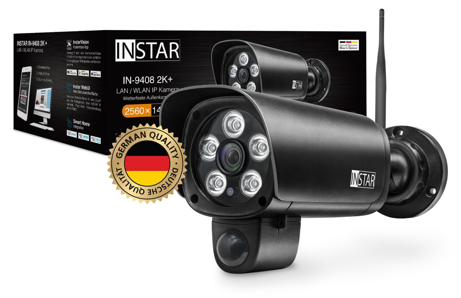 Selius LAN/WLAN bewakingscamera met kunstmatige intelligentie en bewegingsdetectie