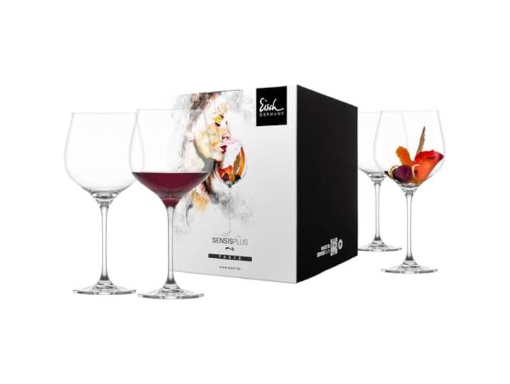 Eisch 4-teiliges Gläser-Set im farbigen Geschenkkarton, Superior SensisPlus, Spülmaschinenfest - Burgundergläser groß