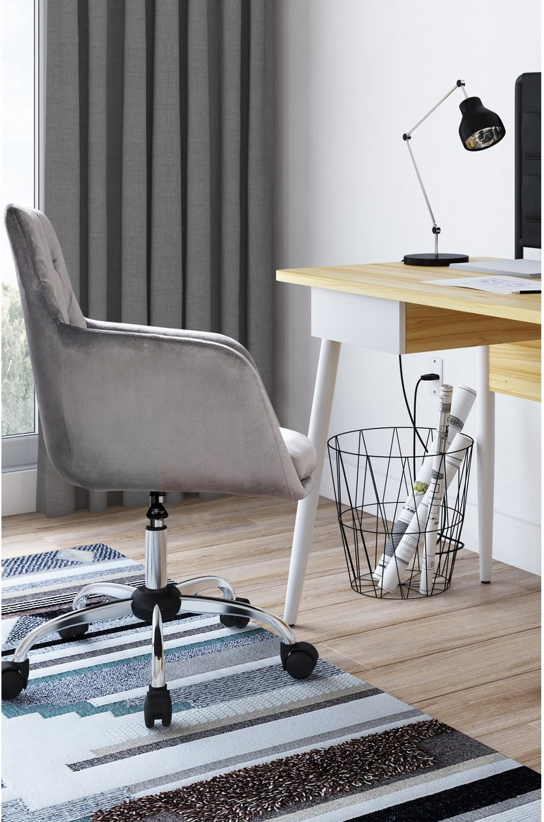 Notio Living Perry Bureaustoel - Fluweelgrijs