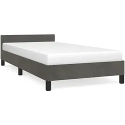 vidaXL Bettgestell ohne Matratze Dunkelgrau 80x200 cm Samt