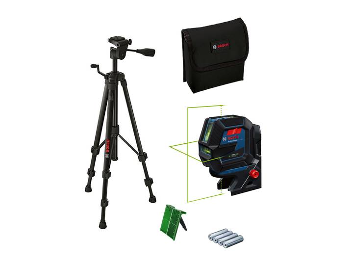 Bosch Professional - Laser En Croix Points Et Lignes 50m Bosch Gcl 2-50 G + Trépied Bt 150 - 0601066m01