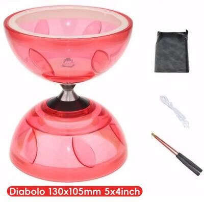 Uplift Picks Triple Bearing Chinese Yoyo Diabolo Set For Kids And Adults red Small