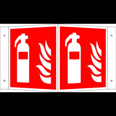 Brandschutzschild Feuerlöscher Aluminium (B x H) 200mm x 200mm ISO 7010 1St.
