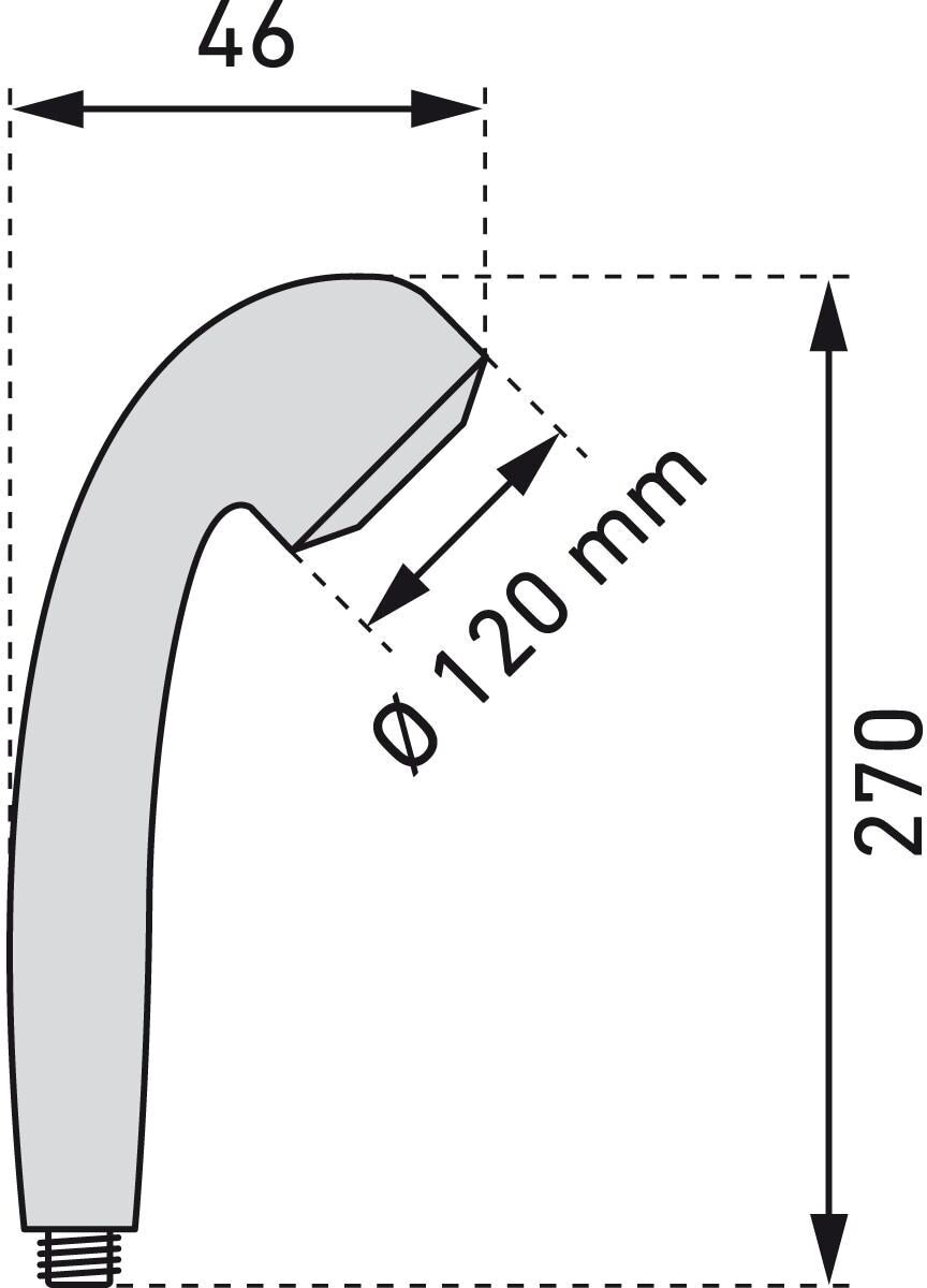 Handbrause DIAQUA "Tabit PCR, 1/2, Schwarz matt", schwarz, Duschköpfe, Handbrause schwarz Einheitsgröße