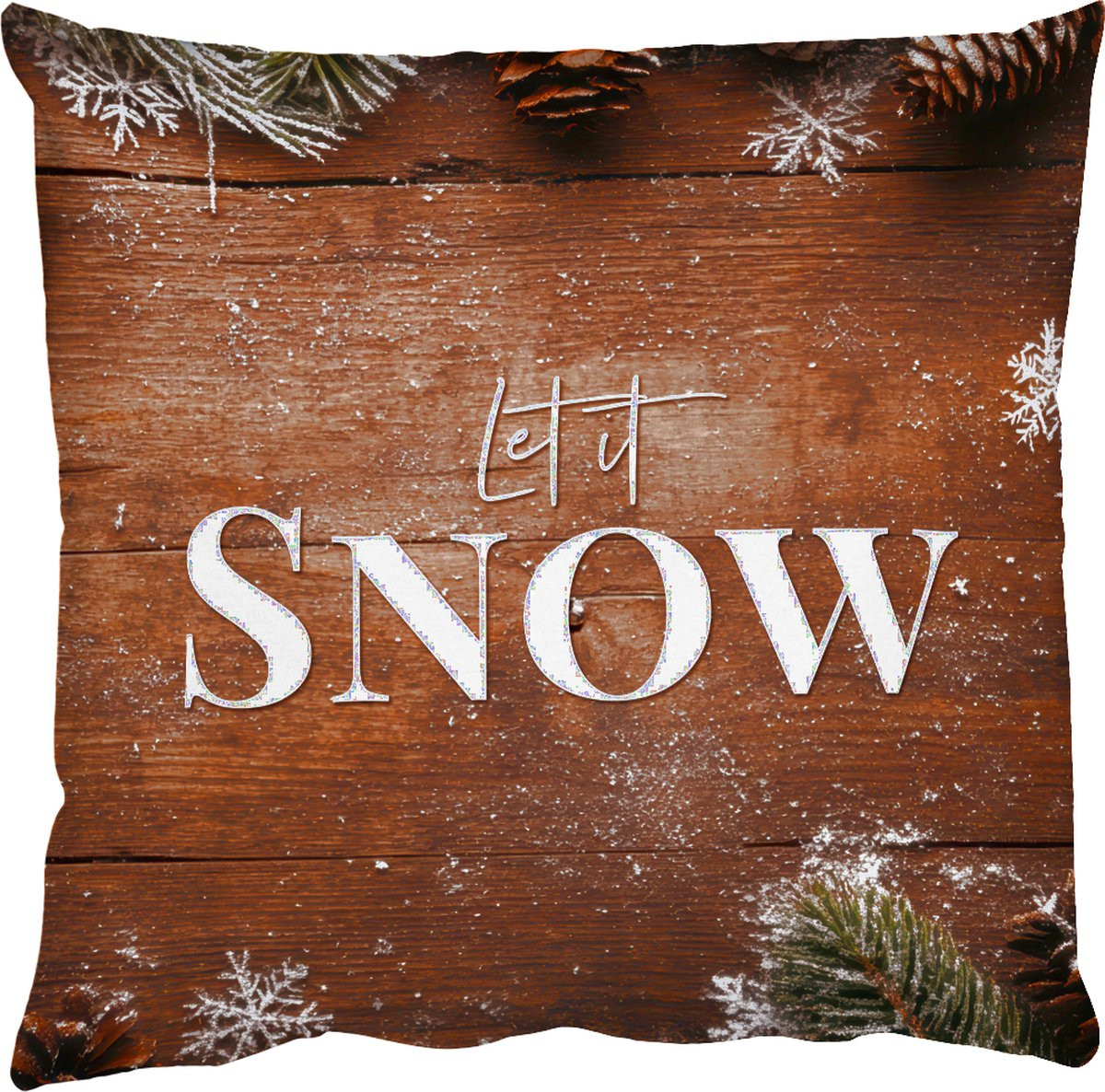 PillowMonkey Sierenkussen Let it snow - Sneeuw - 50 x 50 cm