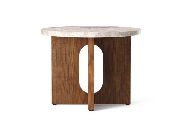 Audo Copenhagen Androgyne Beistelltisch Ø50cm Walnusssockel Kunis Breccia Tischplatte