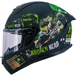 Broken Head Integralhelm Resolution Grün + Grün Verspiegeltes Visier S (55-56 cm)