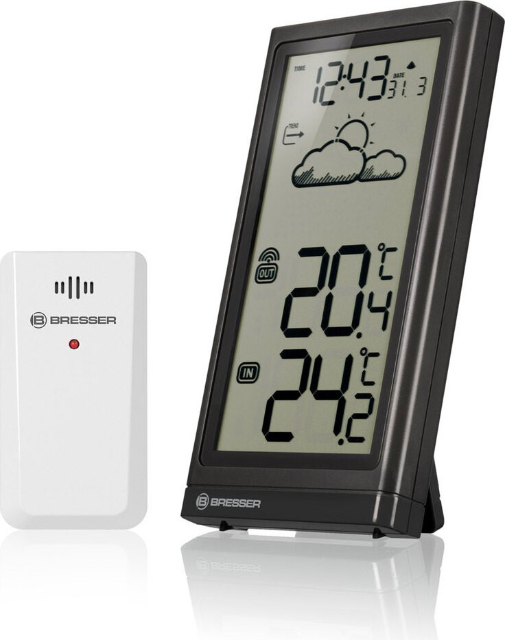Bresser Optik Weerstation Meteo Temp 7004200 draadloos met 12 tot 24 uur weersvoorspelling