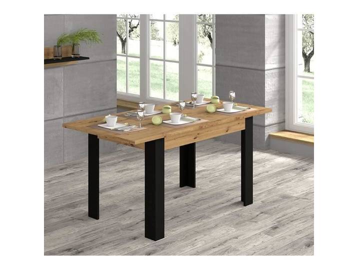 Table à manger extensible Nuka H en chêne - 8 places - 120-160 cm