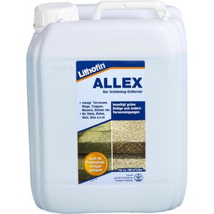 Lithofin Grünbelagentferner 032, ALLEX, biologisch abbaubar, Konzentrat bis 1000 m², für Stein- und Holzflächen, 5 Liter