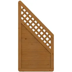 TraumGarten Sichtschutzzaun ARZAGO Holz Anschluss Braun Sichtschutz Lamellenzaun