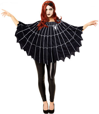 Poncho "Spinne", schwarz