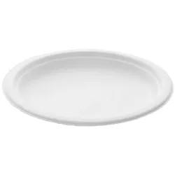 MONOUSO - Teller Zuckerrohr Weiß Ø18cm (50 Stück)