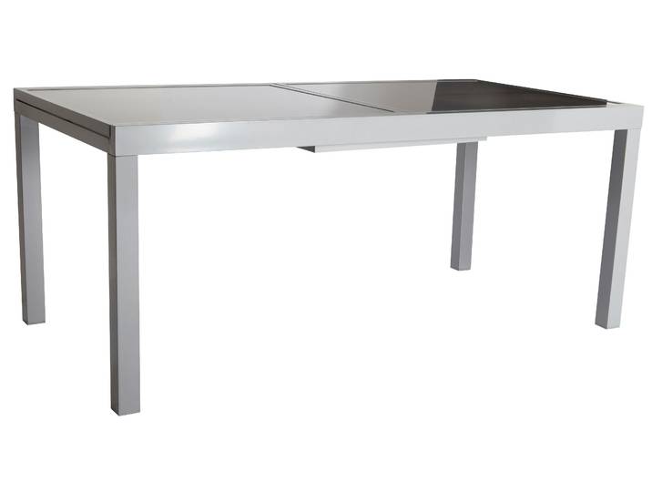 Gartentisch MERXX Amalfi , grau (hellgrau), B:90cm H:75cm T:120cm, Tische, Gartentisch, je nach Variante auf 180-240cm ausziehbar