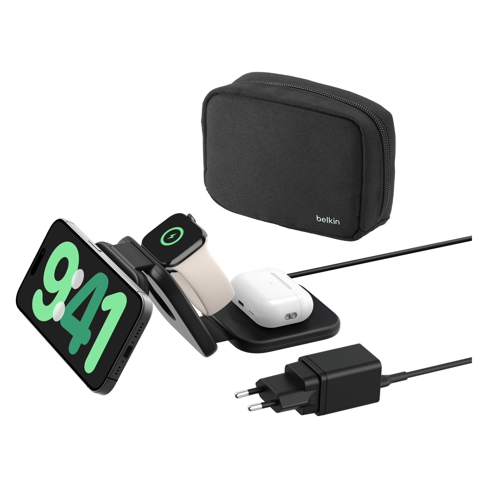 Belkin BoostCharge Pro 3-in-1 Qi2 Ladestation (15 W) (WIZ024VFBK)