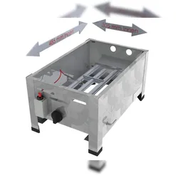 ChattenGlut Gasgrill Leergerät – vollwertig, 3,6 kW Stahlbrenner, Flüssiggas 50 mbar, Tischgerät