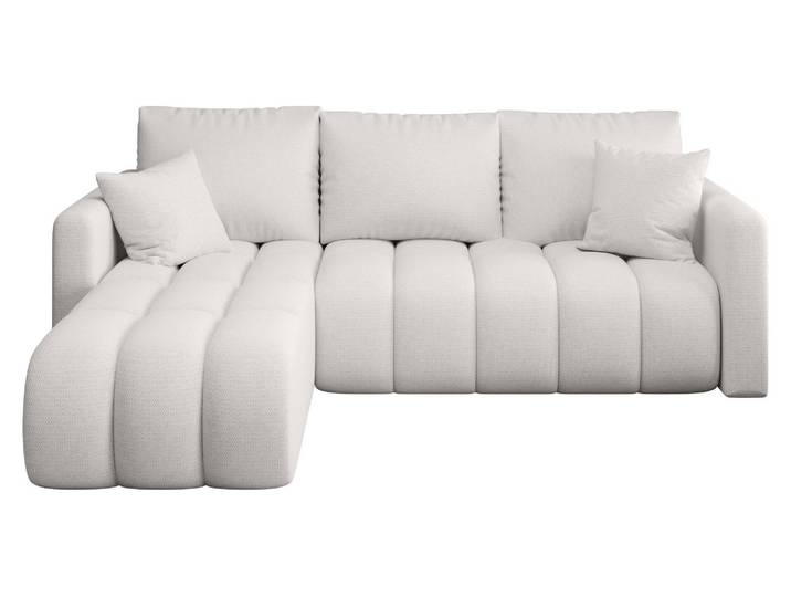CORNERO Ecksofa mit schlaffunktion GARDA links weiß Strickstoff Aragon 1 - Schlaffunktion, Bettkasten