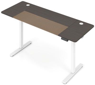 Costway 63 x 24 Inch Height Adjustable Sit Stand Computer Desk with 3 Memory Presets-Grey