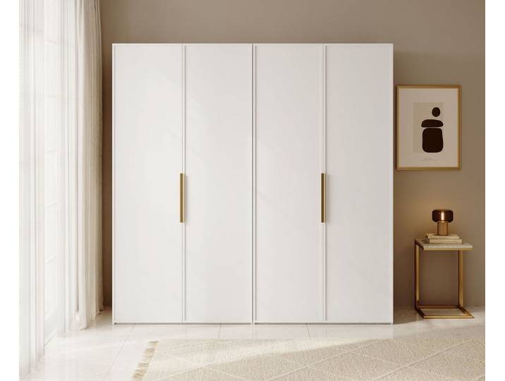 Selsey Kleiderschrank FRAME mit 3D-Optik, flexibler Innenaufteilung & Metallgriffen.