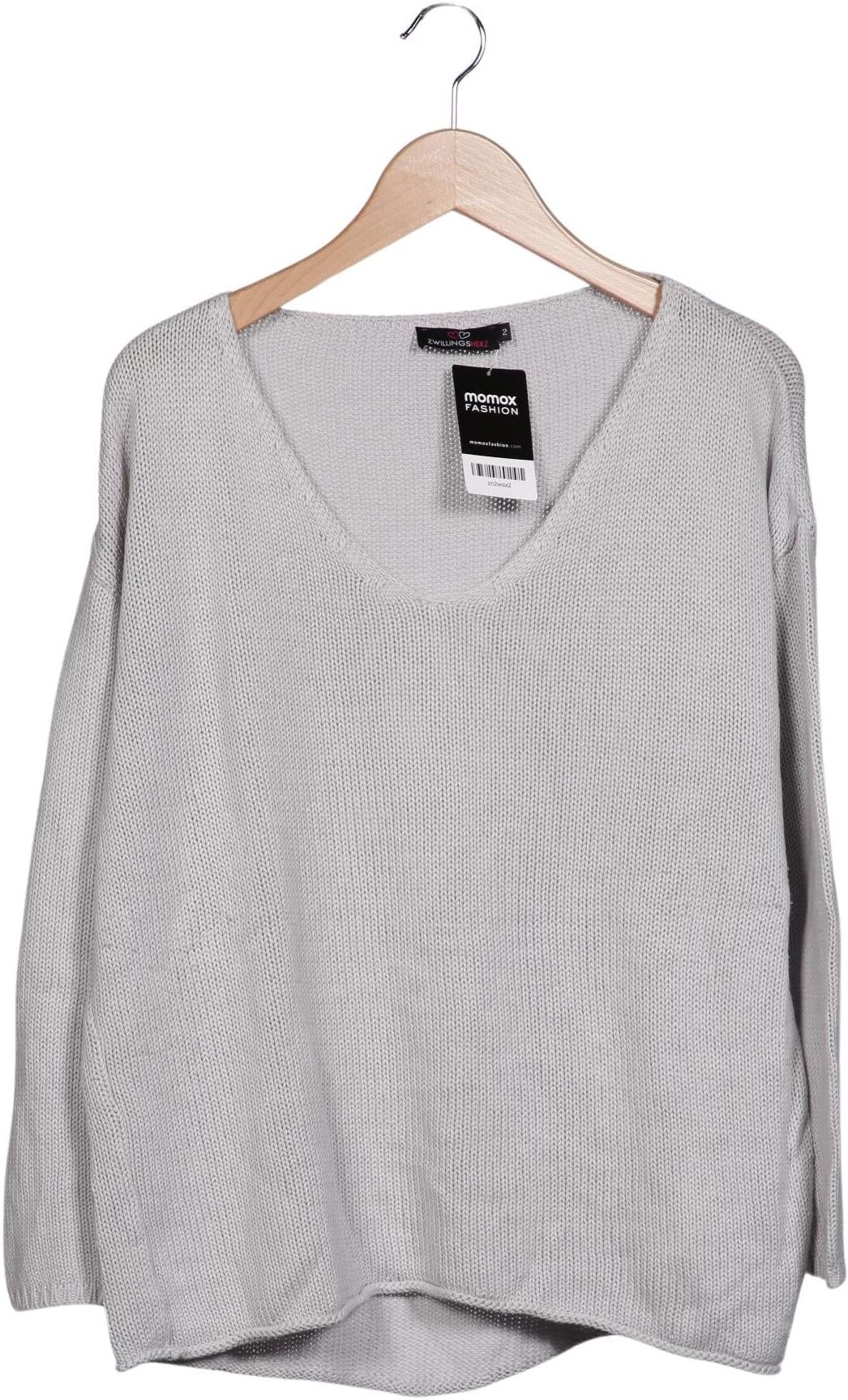 Zwillingsherz Damen Pullover, Grau, Gr. Xxl, Baumwolle / Synthetik - Second Hand