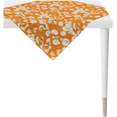 Mitteldecke APELT "3400", orange (orange, beige), B:85cm L:85cm, Baumwolle, Polyester, Tischdecken, Mitteldecke