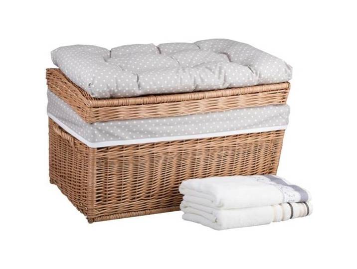 Malle coffre panier corbeille en osier buff