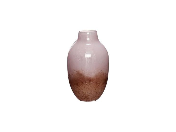 Vase en verre marron et rose, à poser, façonné à la main, dégradé