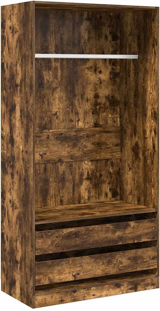 vidaXL Garde-robe Chêne fumé 100x50x200 cm Bois d'ingénierie