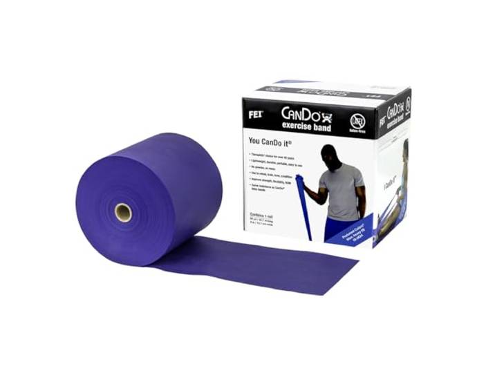 CanDo Trainingsband LATEXFREI / Gymnastikband, Länge 45 m - blau (schwer)