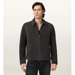 ALL SAINTS für Herren. M011LD Rhone Lederjacke dunkelgrau (L), Lässig