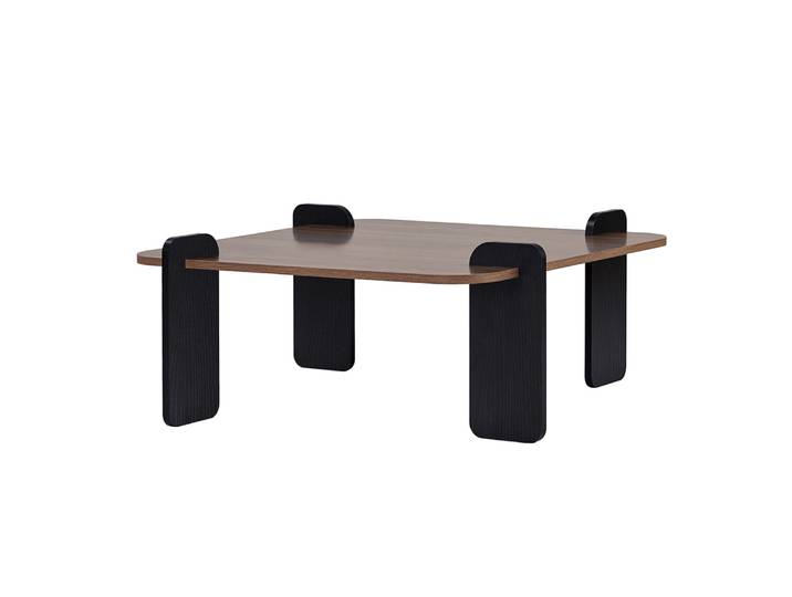 Table Basse Carrée Effet Noyer 90x90 Cm Tasi