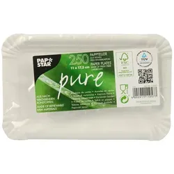 Papstar Pappteller »pure« 250 Stück 17.5x11 cm weiß, 17.5x11 cm