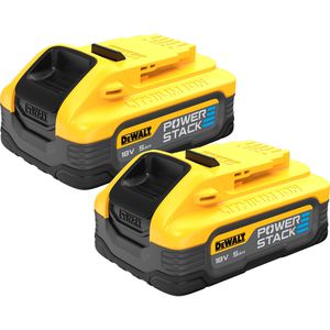 DeWalt Werkzeugakku Powerstack, DCBP518H2-XJ, 18V / 5,0Ah, 2 Schiebeakkus