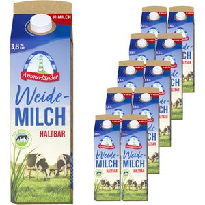 Ammerländer Milch H-Weidevollmilch, Fettgehalt 3,8%, ultrahocherhitzt & homogenisiert, 10x 1 Liter