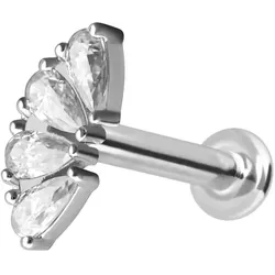 14 Karat Gold Labret mit Innengewinde MOISSANIT-BOGEN