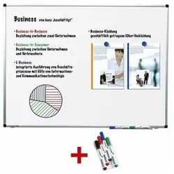 Legamaster, Präsentationstafel, AKTION: Whiteboard PREMIUM 100,0 x 75,0 cm weiss spezialbeschichteter Stahl + GRATIS 4 Boa (100 x 75 cm)
