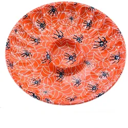 Halloween Dekoration - Schale mit Spinnendruck (orange, 35cm)