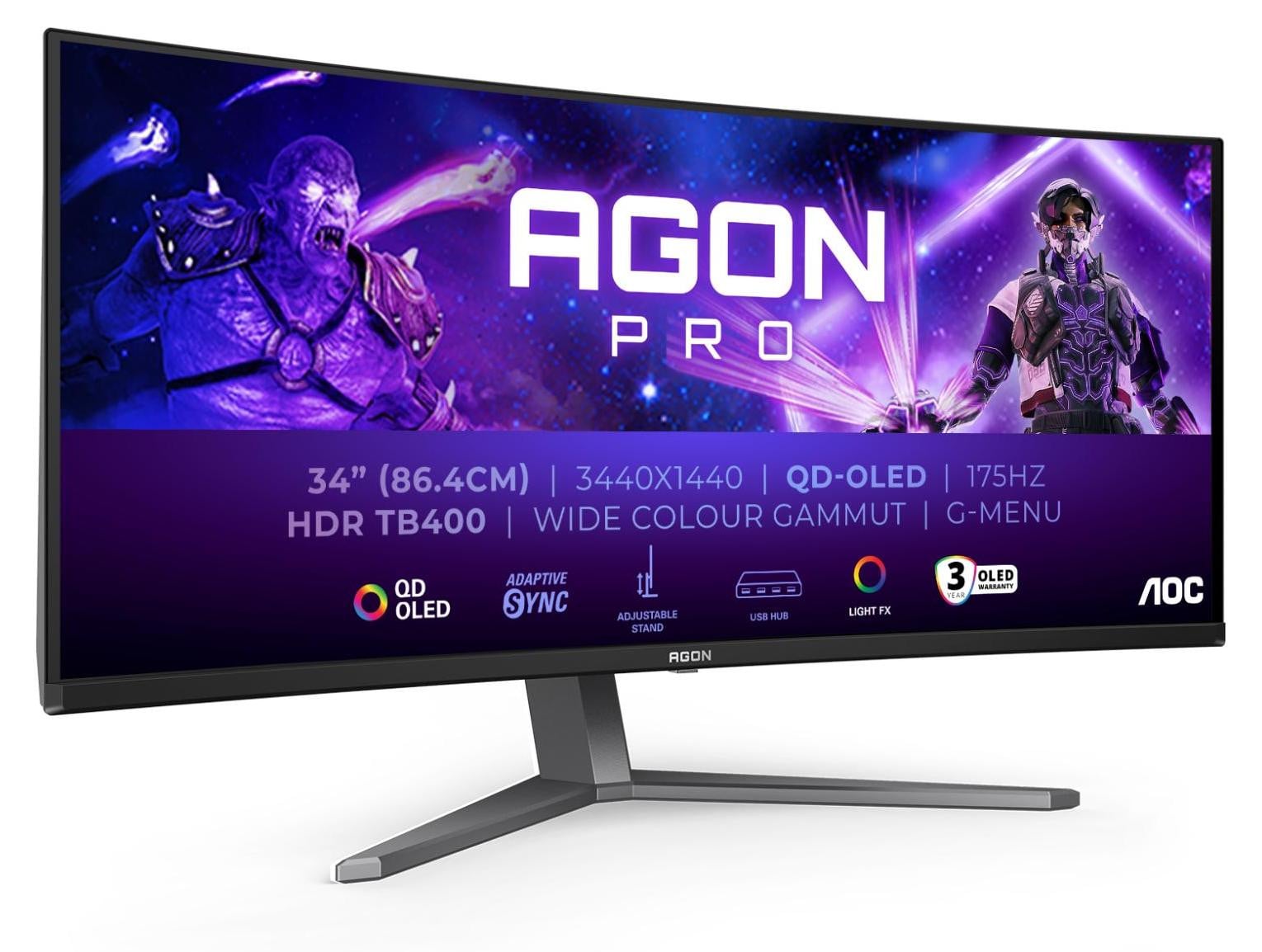 AOC Agon PRO AG346UCD 34 inch WQHD OLED Curved Monitor
