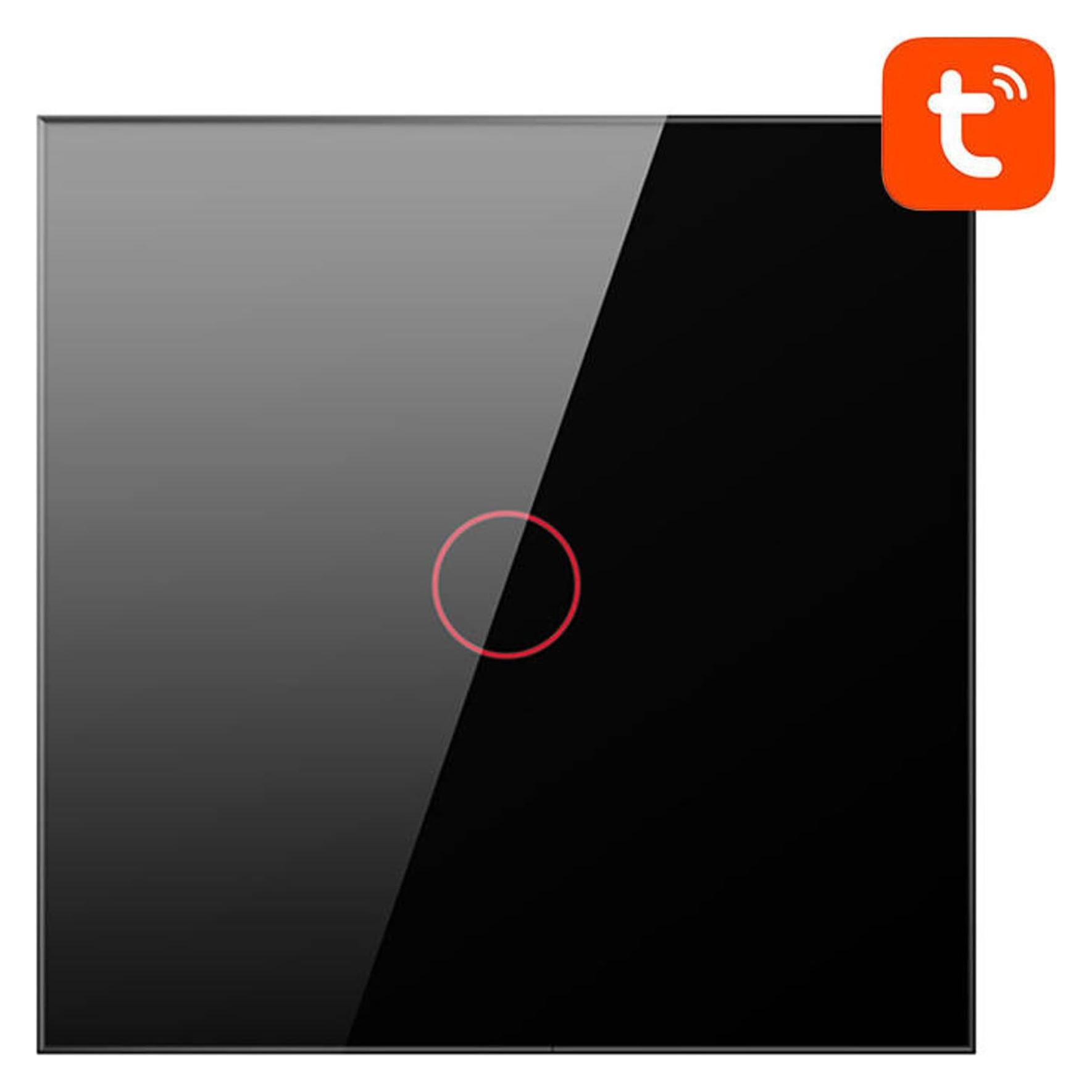 Avatto Smart Light Switch WiFi TS02-EU-B1 1 Way TUYA (black) (TS02-EU-B1)