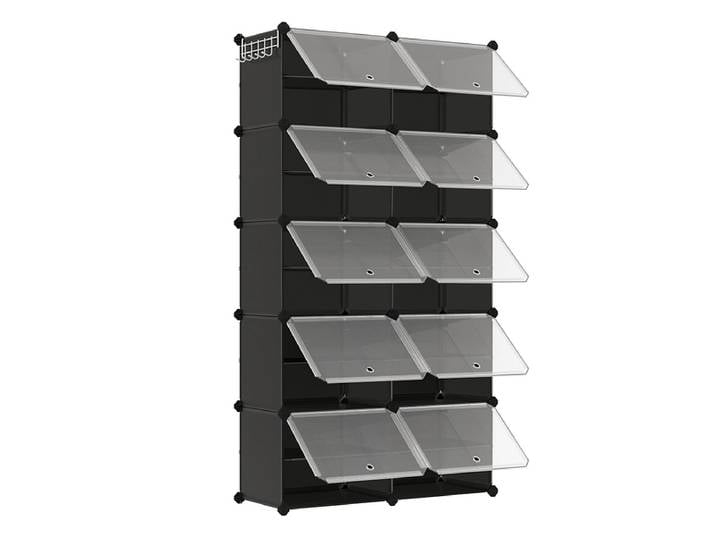 Schuhablage SONGMICS 40 Paar Schuhe 10 Türen black