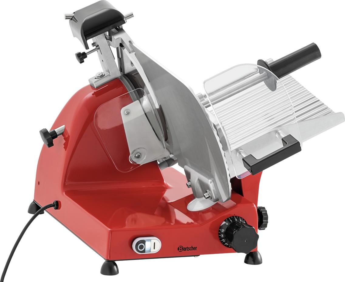 Schrägschneider Aufschnittmaschine 300 R Plus mit 300er Messer rot für Gastronomie