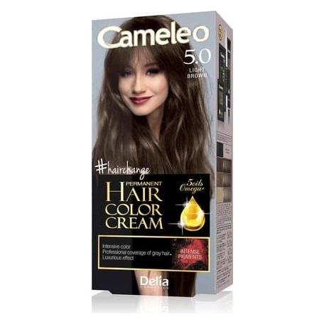 Delia Cosmetics Cameleo Permanent Hair Colour Cream Light Brown Intensive Color & Protection 5 Oils Omega Plus Acids (Braun) (40952981)