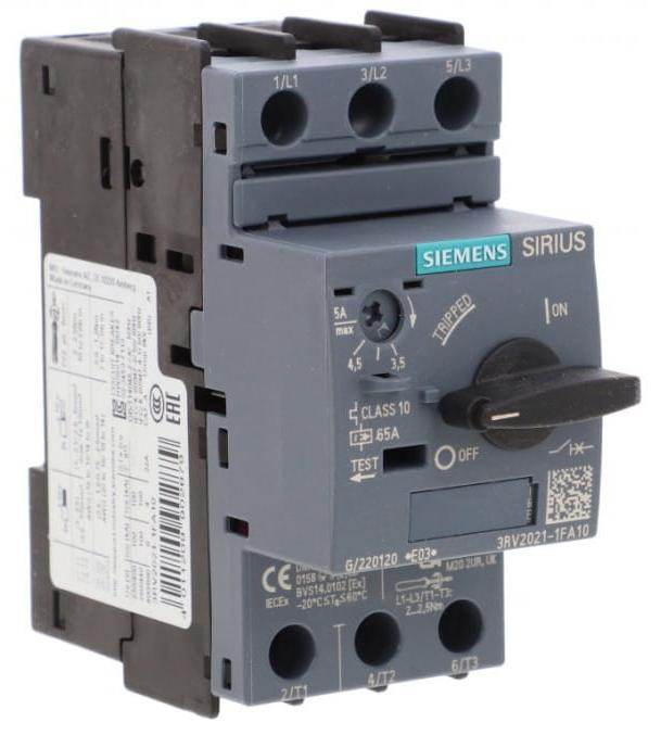 Siemens Stroomonderbreker met schroefklemmen, 5A, IP20