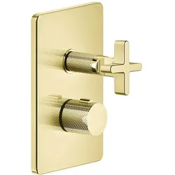 Gessi Inciso Dusche Fertigmontageset, für UP-Thermostat, Ausgang separat anzusteuern, UPK 09269, 58236246, Farbe: Gold PVD